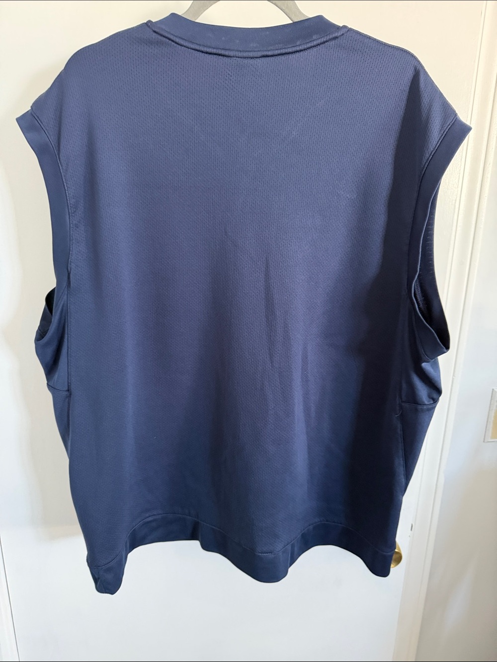 Nike Sleeveless V-Neck Golf Pullover in Navy Blue with White Swoosh - Picture 3 of 3